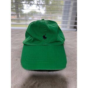 Polo Ralph Lauren Green Baseball Cap With Embroidered Pony Logo & Adjustable Str